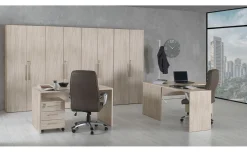 Pixel ufficio componibile olmo con 2 scrivanie e 4 armadi 5 vani