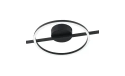 Plafoniera amandolo 17 watt 40x30 centimetri nero compatta e resistente