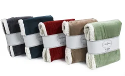 Plaid in mink velluto con retro in sherpa 127x152 cm