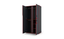 Play armadio 2 ante battenti grigio scuro e rosso