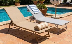 Playa Sdraio con schienale reclinabile in 5 posizioni, grigio