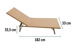 Playa Sdraio con schienale reclinabile in 5 posizioni, beige