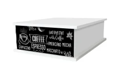 Porta capsule caffè in legno con cassetto 27x33x11 cm, Blackboard Coffee