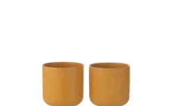 Porta vaso in ceramica ocra Ø15 cm