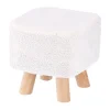 Pouf in tessuto con gambe in legno h26 cm