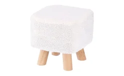 Pouf in tessuto con gambe in legno h26 cm