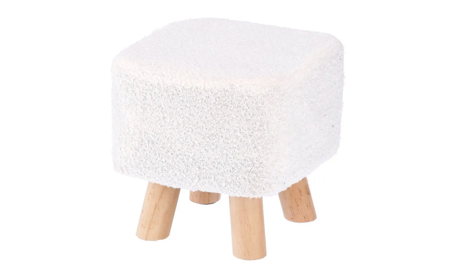 Pouf in tessuto con gambe in legno h26 cm