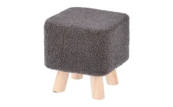 Pouf in tessuto con gambe in legno h26 cm