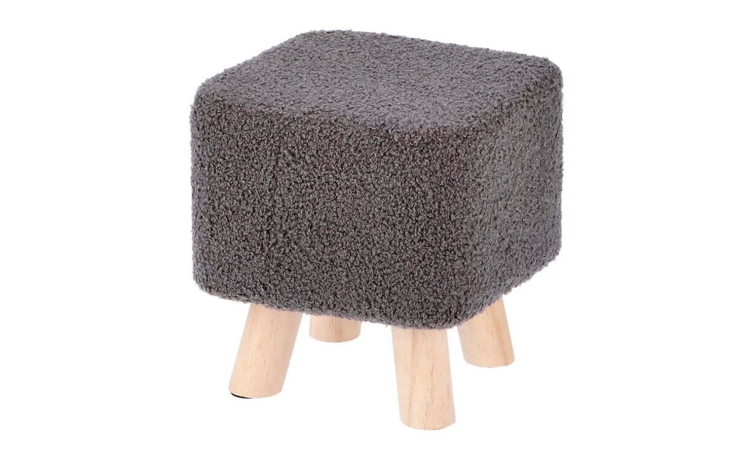 Pouf in tessuto con gambe in legno h26 cm