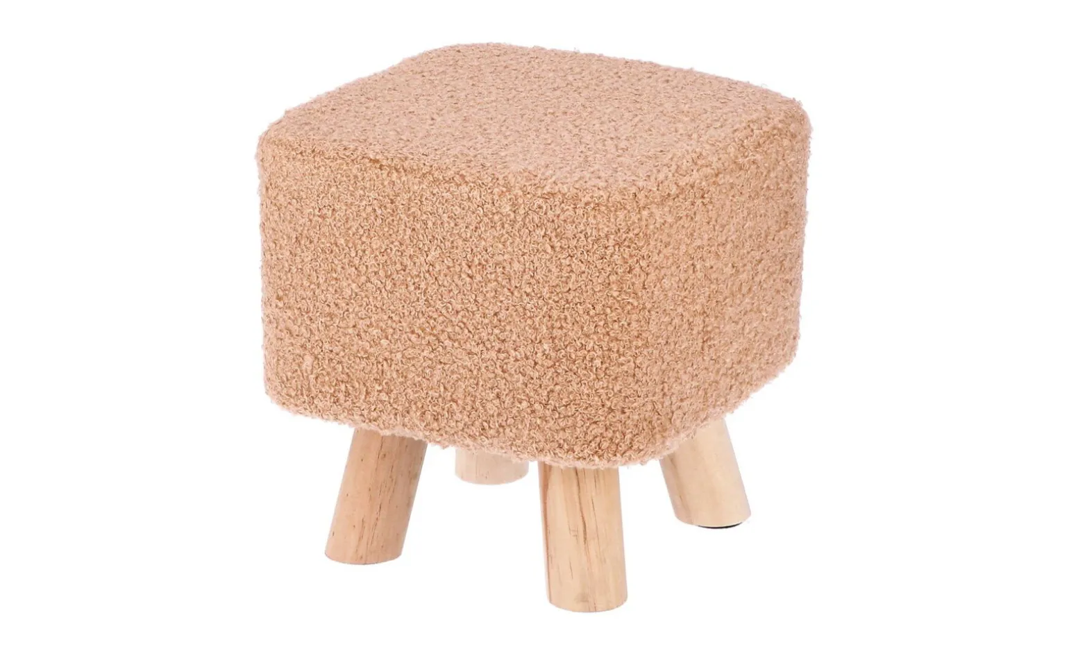 Pouf in tessuto con gambe in legno h26 cm