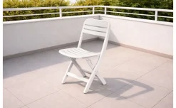 Relax sedia pieghevole in polipropilene bianco