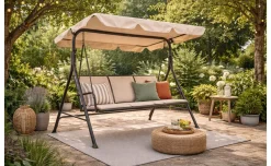 Roger dondolo 3 posti con tettuccio beige