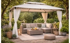 Sahara gazebo beige con teli laterali 300x400 cm