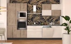 Sally cucina 330 cm cemento bianco/legno nodato