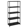 Scaffale in resina 5 ripiani 90x20x180 cm nero