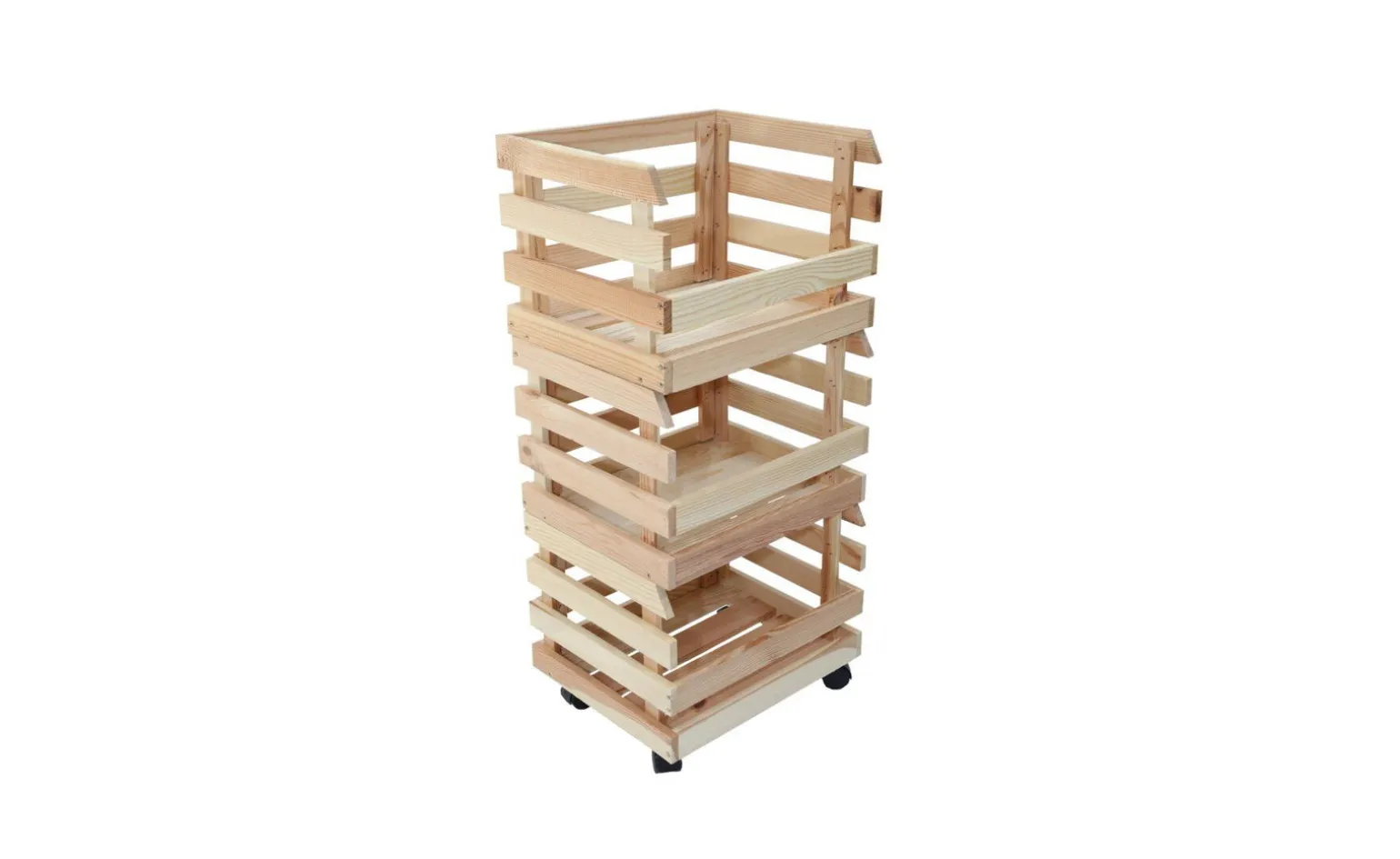 Scaffale porta frutta in legno – 3 ripiani