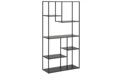 Scaffale 6 ripiani nero 90x35x180h cm