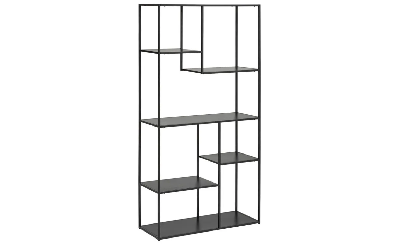 Scaffale 6 ripiani nero 90x35x180h cm