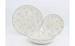 Servizio 18 piatti mini flowers beige