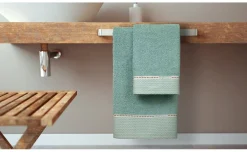 Set asciugamani medio+ospite 100% cotone verde