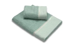 Set asciugamani medio+ospite 100% cotone verde