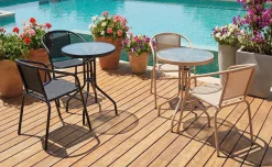 Set bistrot Bistró – tavolino rotondo e 2 sedie – sabbia