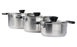 Set casseruola matrioska con coperchio 16/20/24 cm