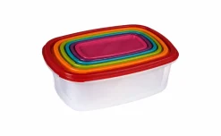 Set 6 contenitori rettangolari in plastica