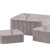 Set 3 scatole quadrate in bamboo