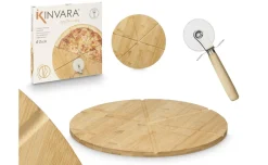 Set tagliere tagliapizza in bamboo