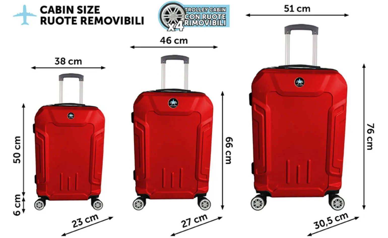 Set trolley Baku rosso