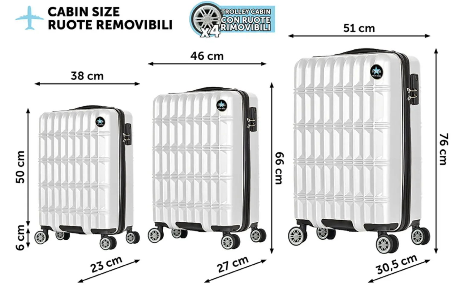Set trolley Norvegia bianco