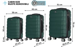 Set 3 trolley Panama verde