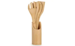 Set 5 utensili con supporto in bamboo
