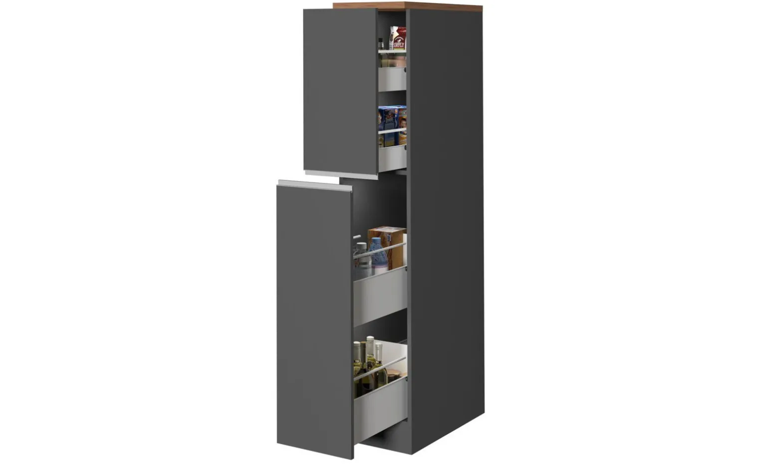 Snack armadio porta spezie antracite opaco/rovere h165 cm