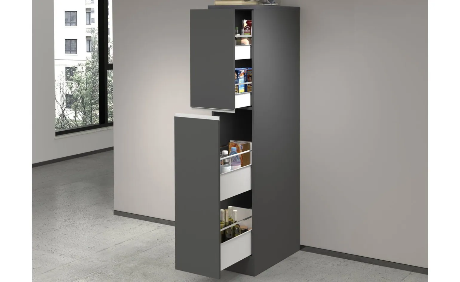 Snack armadio porta spezie antracite h165 cm