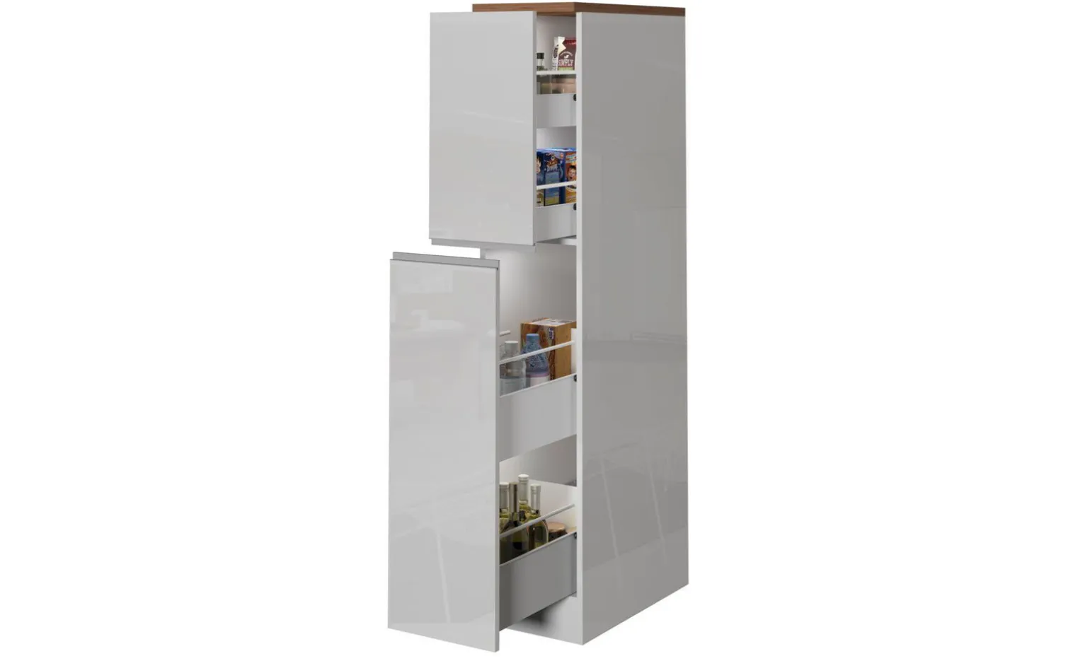 Snack armadio porta spezie bianco lucido/rovere h165 cm