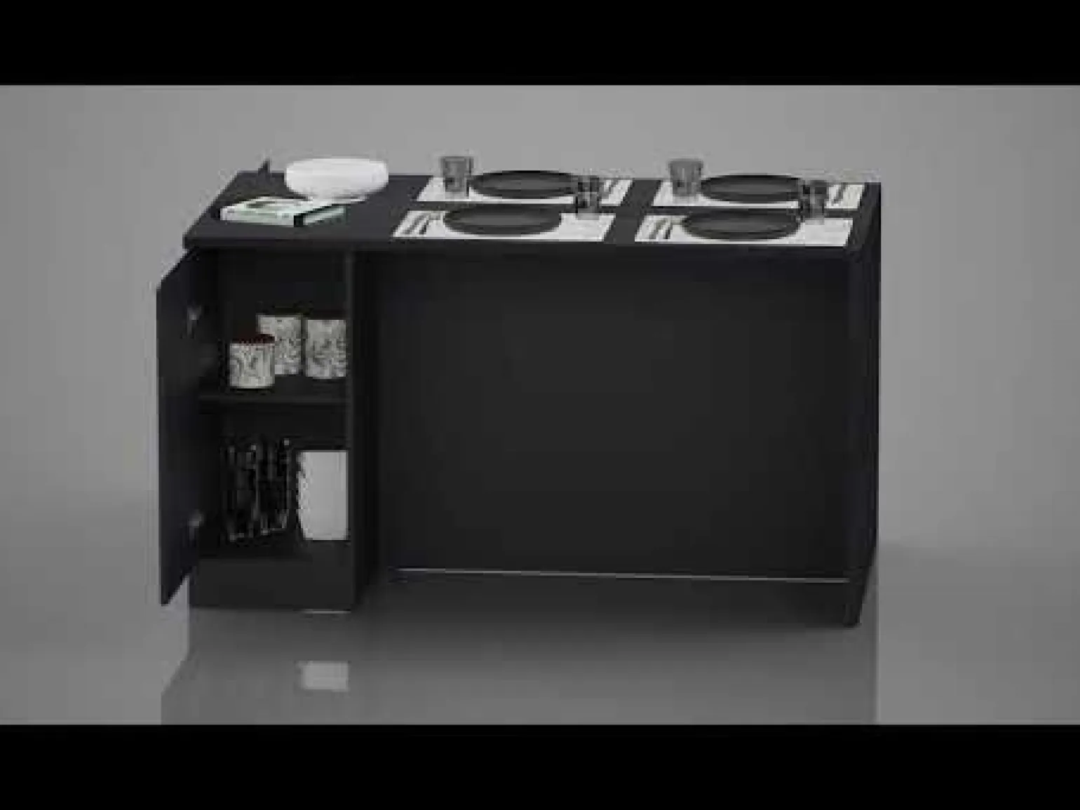 Snack isola 2 ante antracite L160 cm