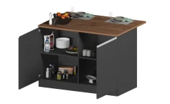 Snack isola 2 ante antracite opaco/rovere L125 cm