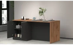 Snack isola 4 ante antracite opaco/rovere L200 cm