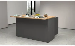 Snack isola 3 ante antracite/rovere L155 cm