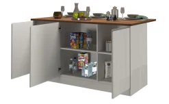 Snack isola 3 ante bianco lucido/rovere L155 cm