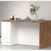 Snack isola 2 ante bianco lucido/rovere L160 cm