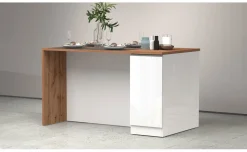 Snack isola 2 ante bianco lucido/rovere L160 cm