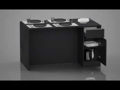 Snack isola 2 ante, 2 cassetti antracite L160 cm