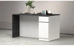 Snack isola 2 ante, 2 cassetti bianco lucido/antracite L160 cm