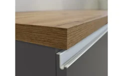 Snack isola 2 ante con vano giorno antracite opaco/rovere L160cm