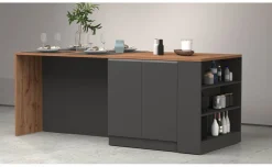 Snack mobile a giorno antracite/rovere