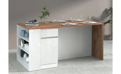 Snack mobile a giorno bianco opaco/rovere