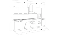 Sofia cucina 360 cm colore cuoio